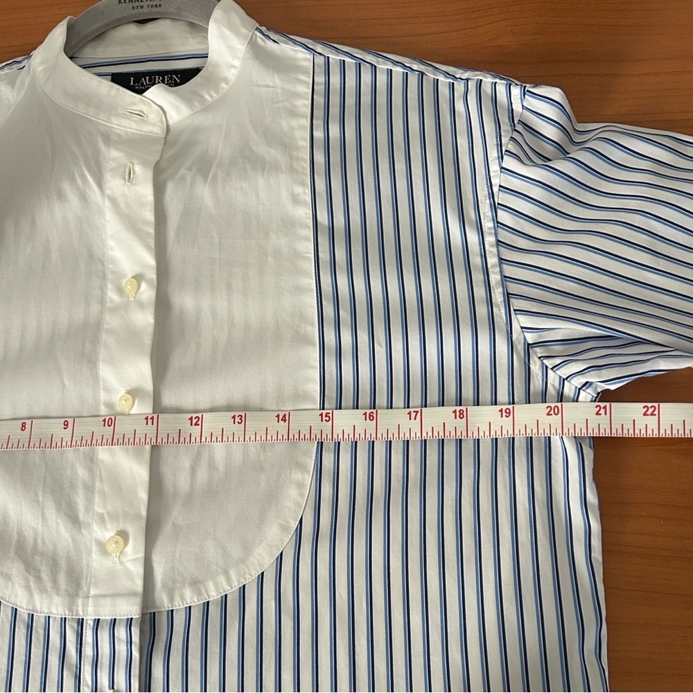 Ralph Lauren Blue and White Striped Button Down Shirt - Picture 12 of 15